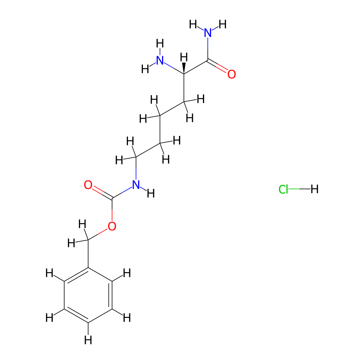 Benzyl (S)-(5,6-diamino-6-oxohexyl)carbamate monohydrochloride molecular structure, CAS 58117-53-6