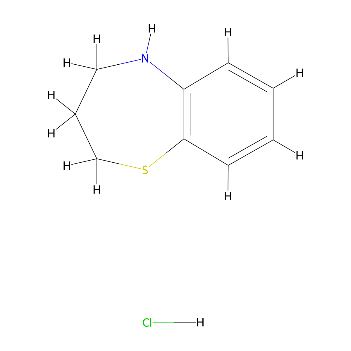 1,5-Benzothiazepine, 2,3,4,5-tetrahydro-, hydrochloride molecular structure, CAS 58121-91-8