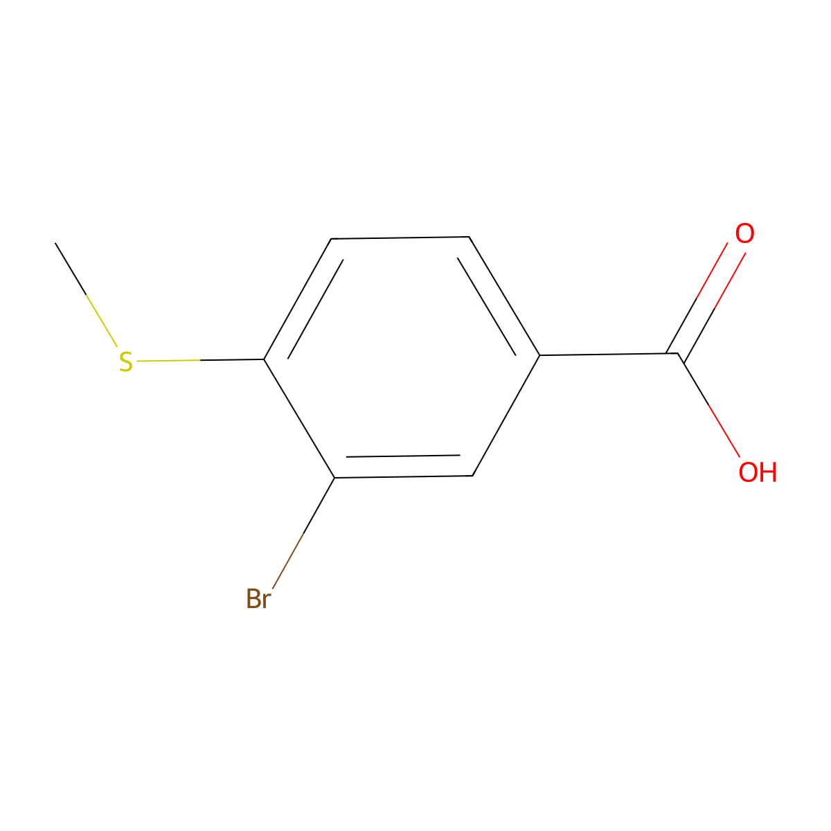 3-Bromo-4-(methylsulfanyl)benzoic acid molecular structure, CAS 58123-71-0