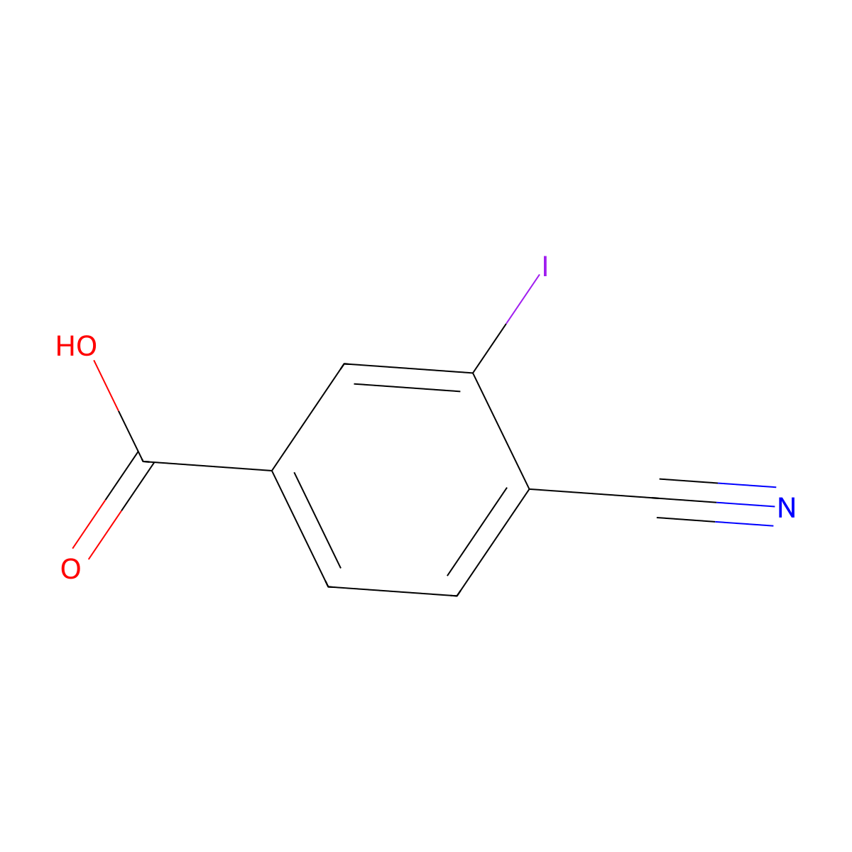 4-cyano-3-iodoBenzoic acid molecular structure, CAS 58123-75-4