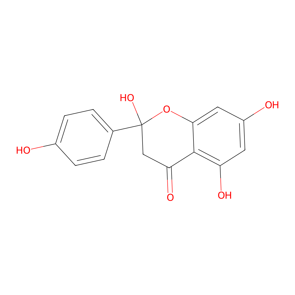 2,3-dihydro-2,5,7-trihydroxy-2-(4-hydroxyphenyl)-4H-1-benzopyran-4-one molecular structure, CAS 58124-18-8