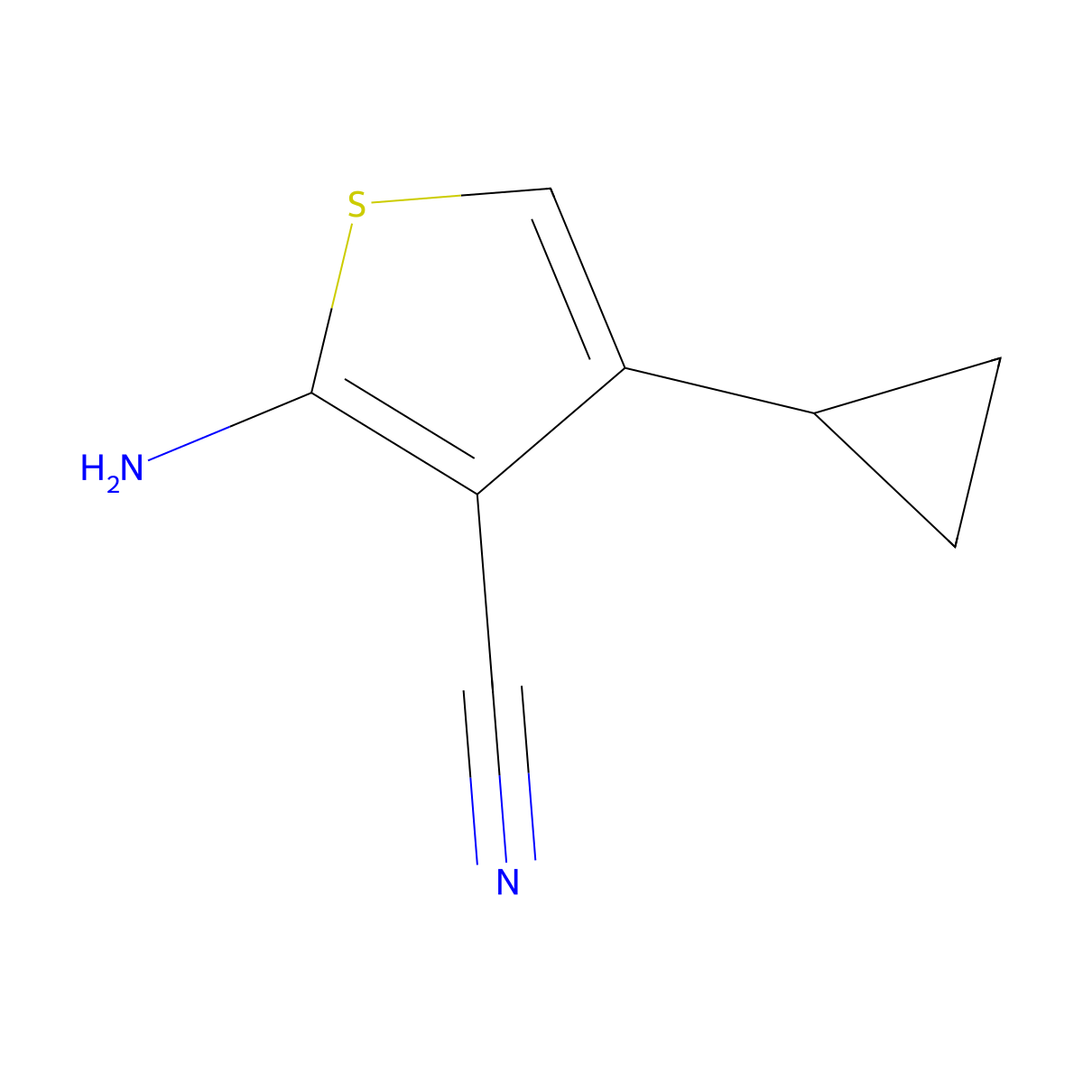 2-Amino-4-cyclopropylthiophene-3-carbonitrile molecular structure, CAS 58124-28-0