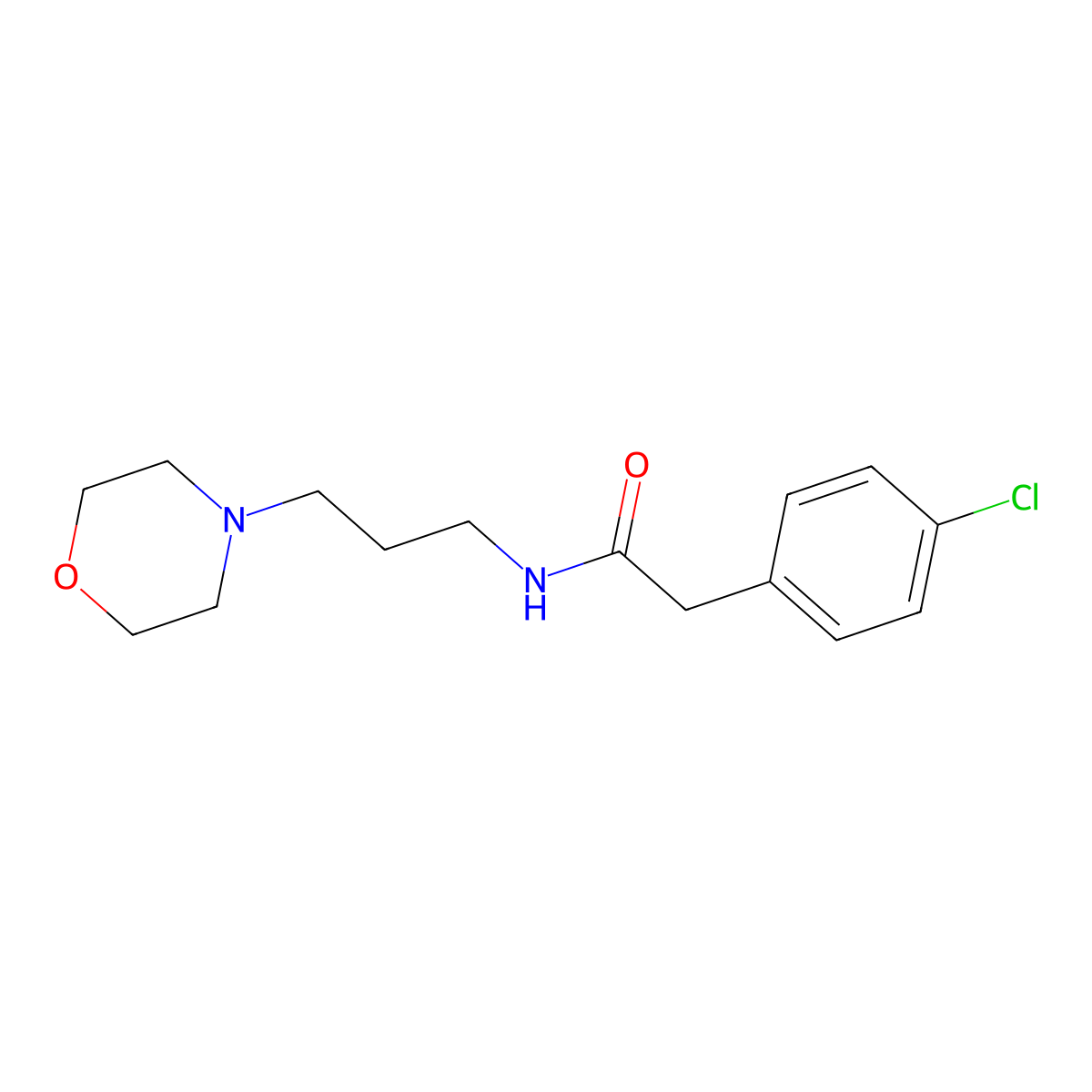 2-(4-chlorophenyl)-N-(3-morpholin-4-ylpropyl)acetamide molecular structure, CAS 5813-30-9