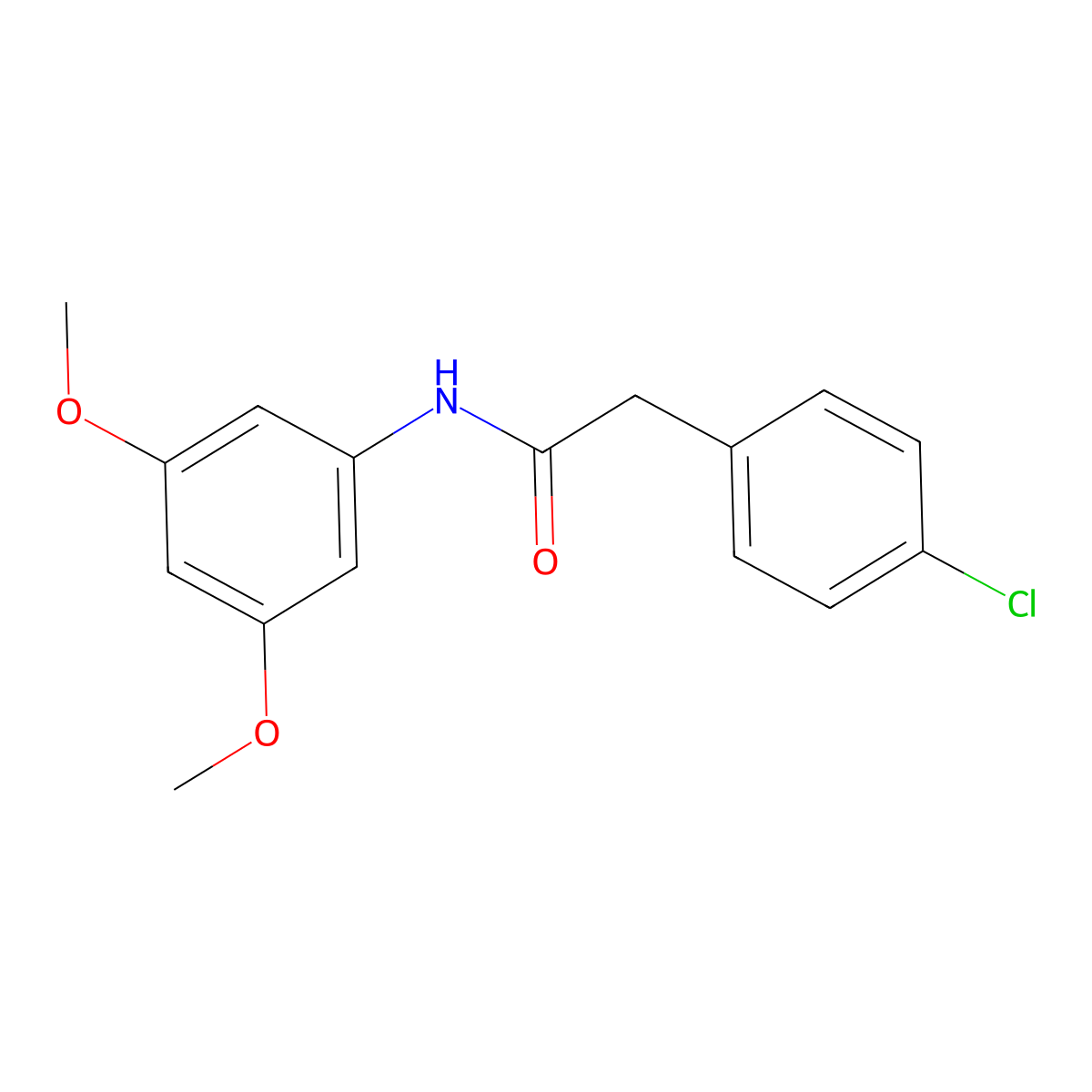2-(4-chlorophenyl)-N-(3,5-dimethoxyphenyl)acetamide molecular structure, CAS 5813-36-5