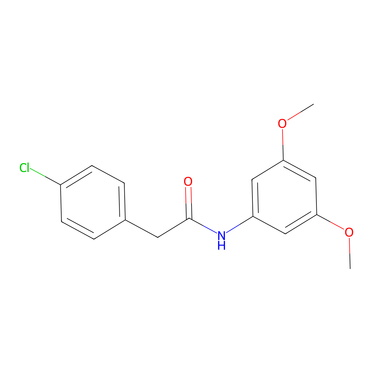 2-(4-chlorophenyl)-N-(3,5-dimethoxyphenyl)acetamide molecular structure, CAS 5813-36-5