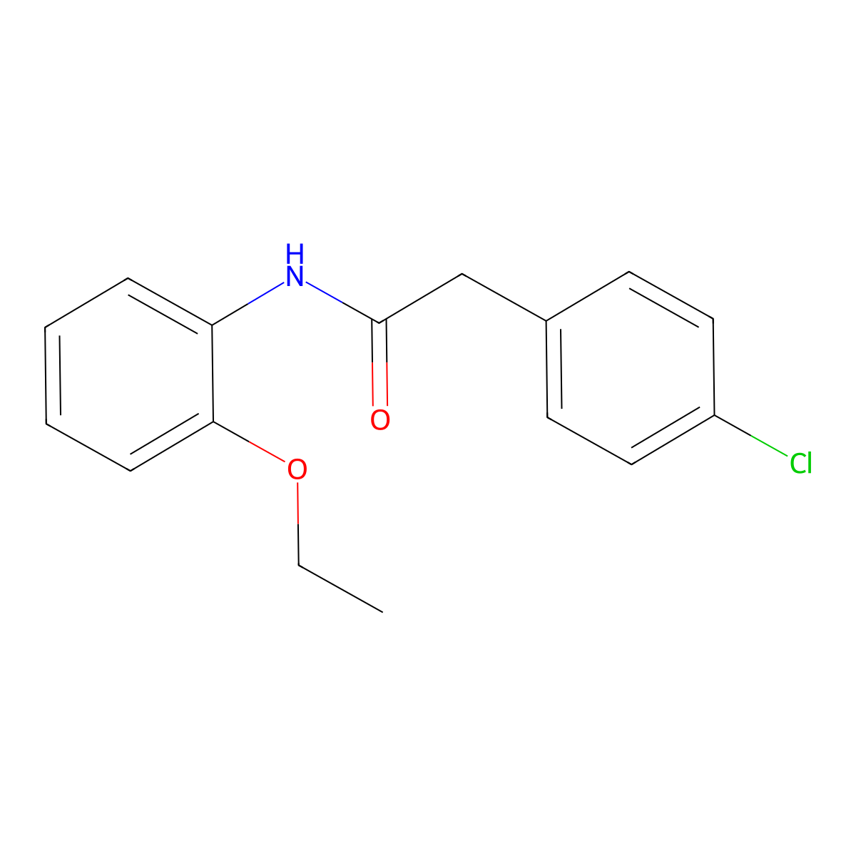 2-(4-chlorophenyl)-N-(2-ethoxyphenyl)acetamide molecular structure, CAS 5813-69-4