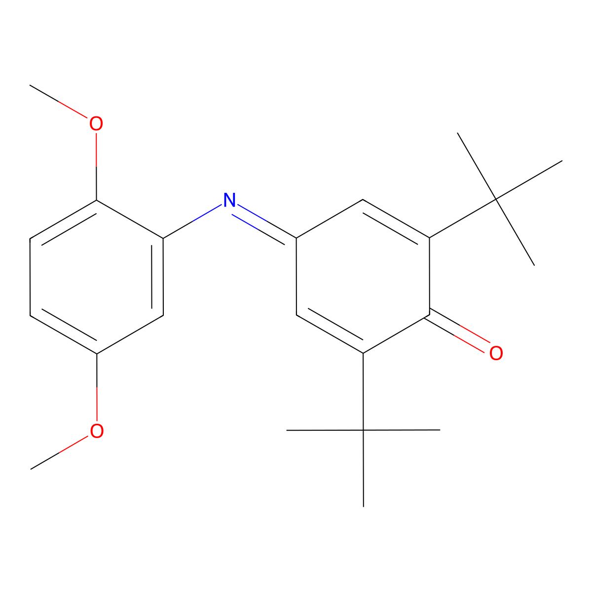 2,6-Ditert-butyl-4-(2,5-dimethoxyphenyl)iminocyclohexa-2,5-dien-1-one molecular structure, CAS 5813-75-2