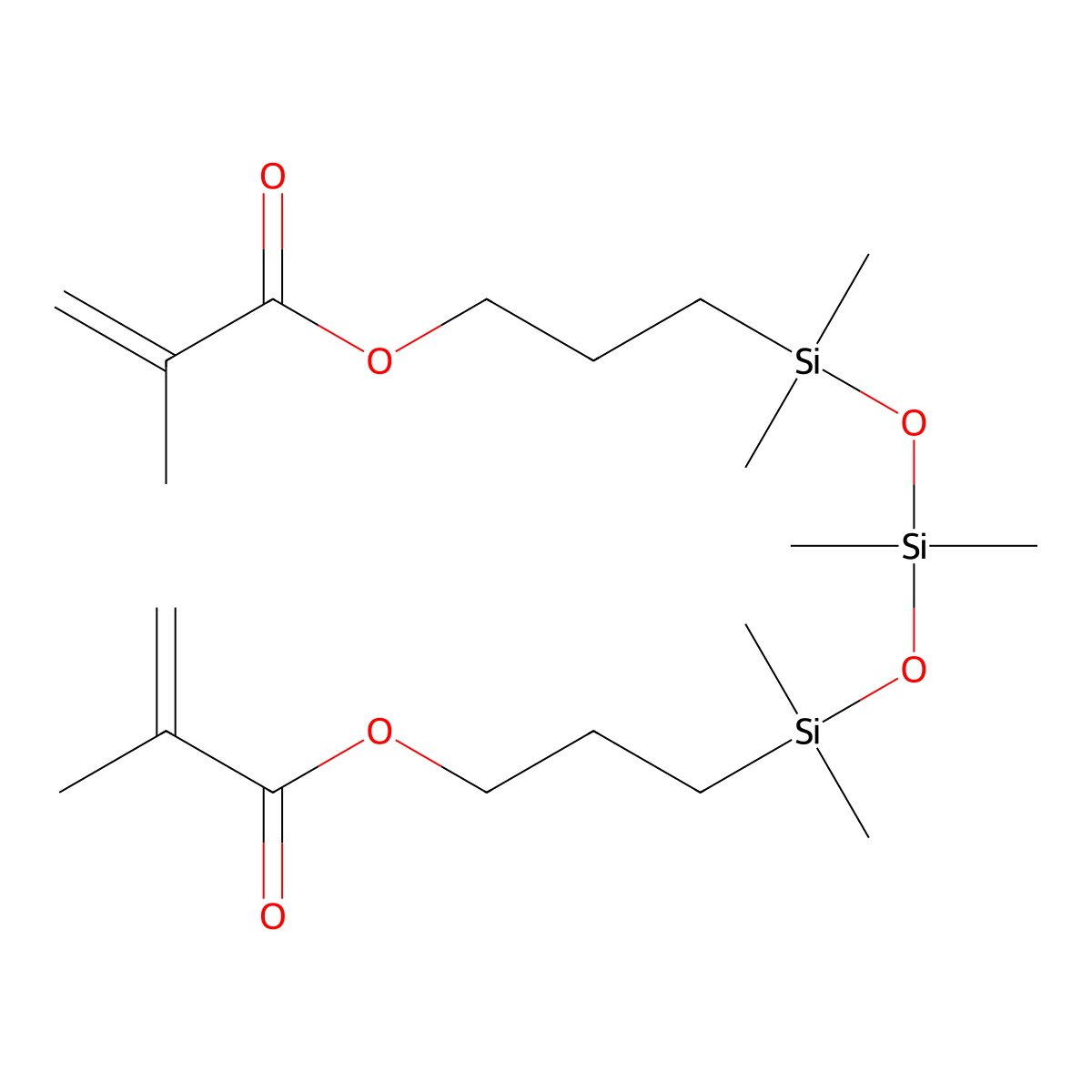 Methacryloxypropyl-terminated polydimethylsiloxane molecular structure, CAS 58130-03-3
