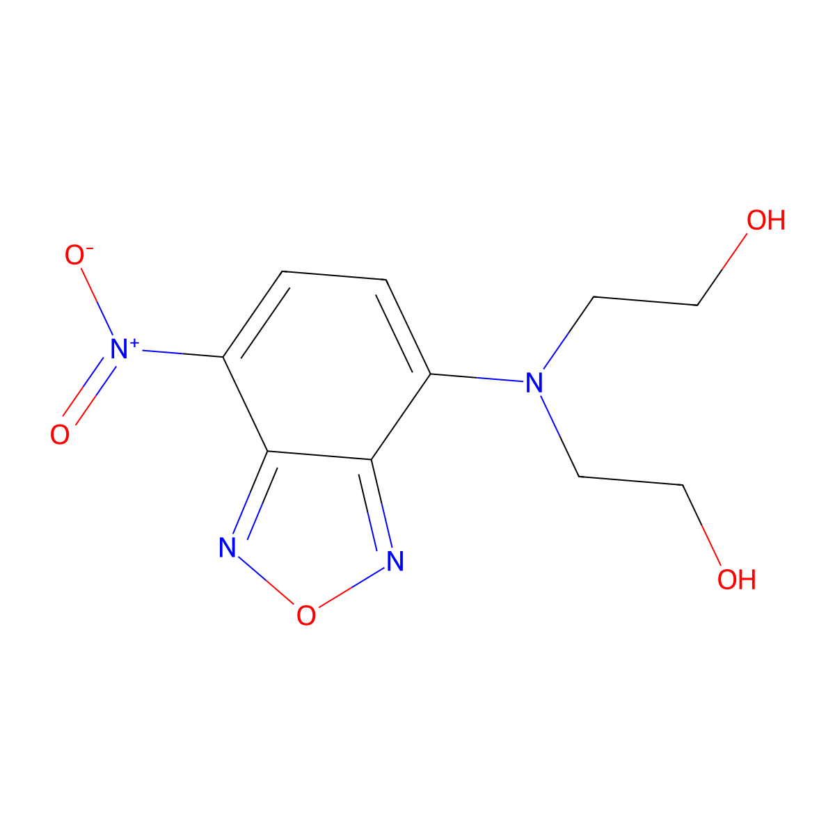 Ethanol, 2,2'-((7-nitrobenzofurazan-4-YL)imino)bis- molecular structure, CAS 58131-51-4