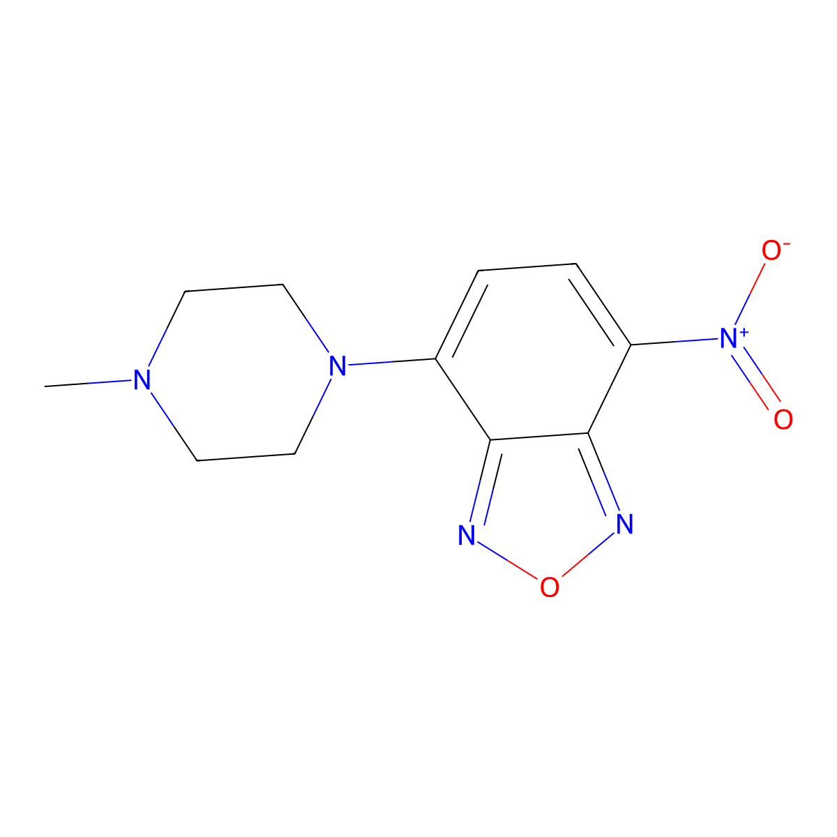 Benzofurazan, 4-(4-methyl-1-piperazinyl)-7-nitro- molecular structure, CAS 58131-52-5