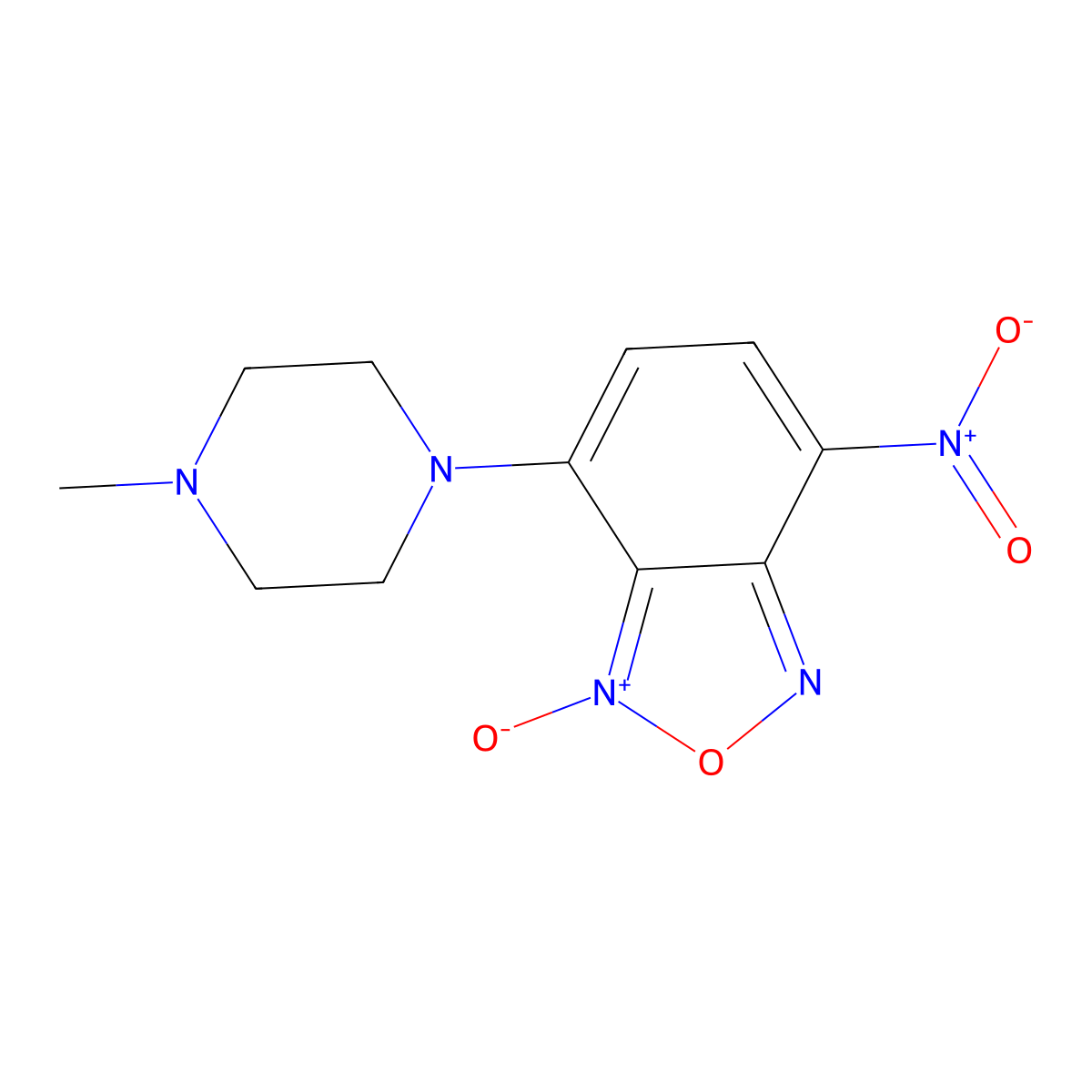 4-(4-Methyl-1-piperazinyl)-7-nitro-2,1,3-benzoxadiazole 3-oxide molecular structure, CAS 58131-57-0