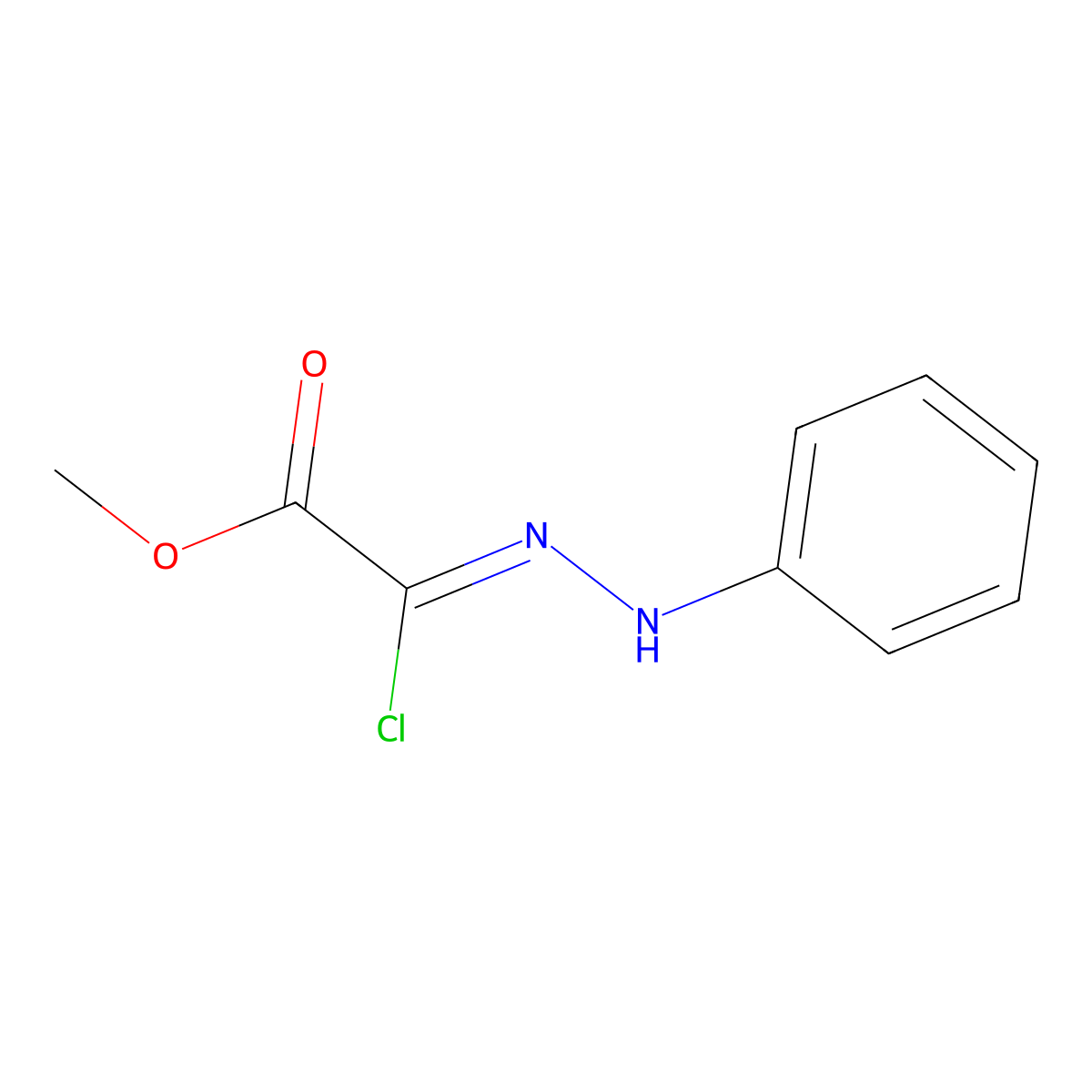 methyl (2Z)-2-chloro-2-(2-phenylhydrazin-1-ylidene)acetate molecular structure, CAS 58131-64-9