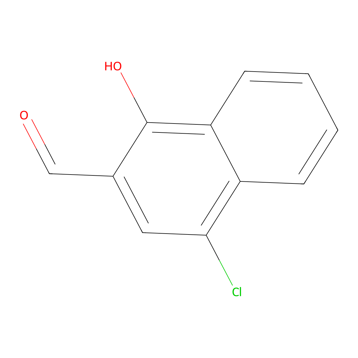 4-Chloro-1-hydroxynaphthalene-2-carbaldehyde molecular structure, CAS 58132-06-2