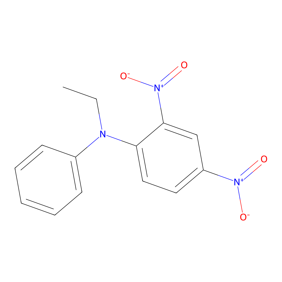 N-ethyl-2,4-dinitro-N-phenylaniline molecular structure, CAS 58133-79-2