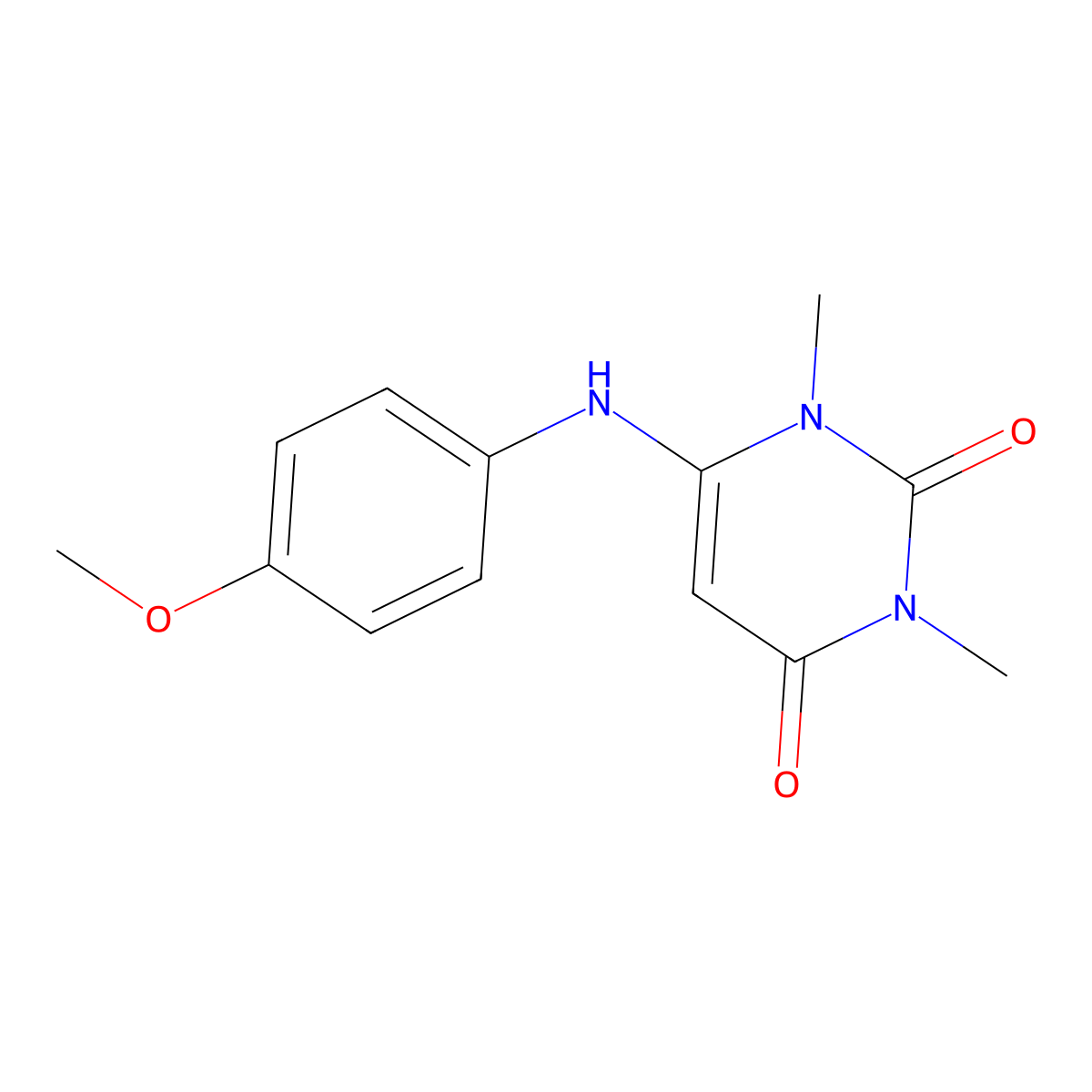 1,3-Dimethyl-6-(4-methoxyanilino)uracil molecular structure, CAS 58137-44-3