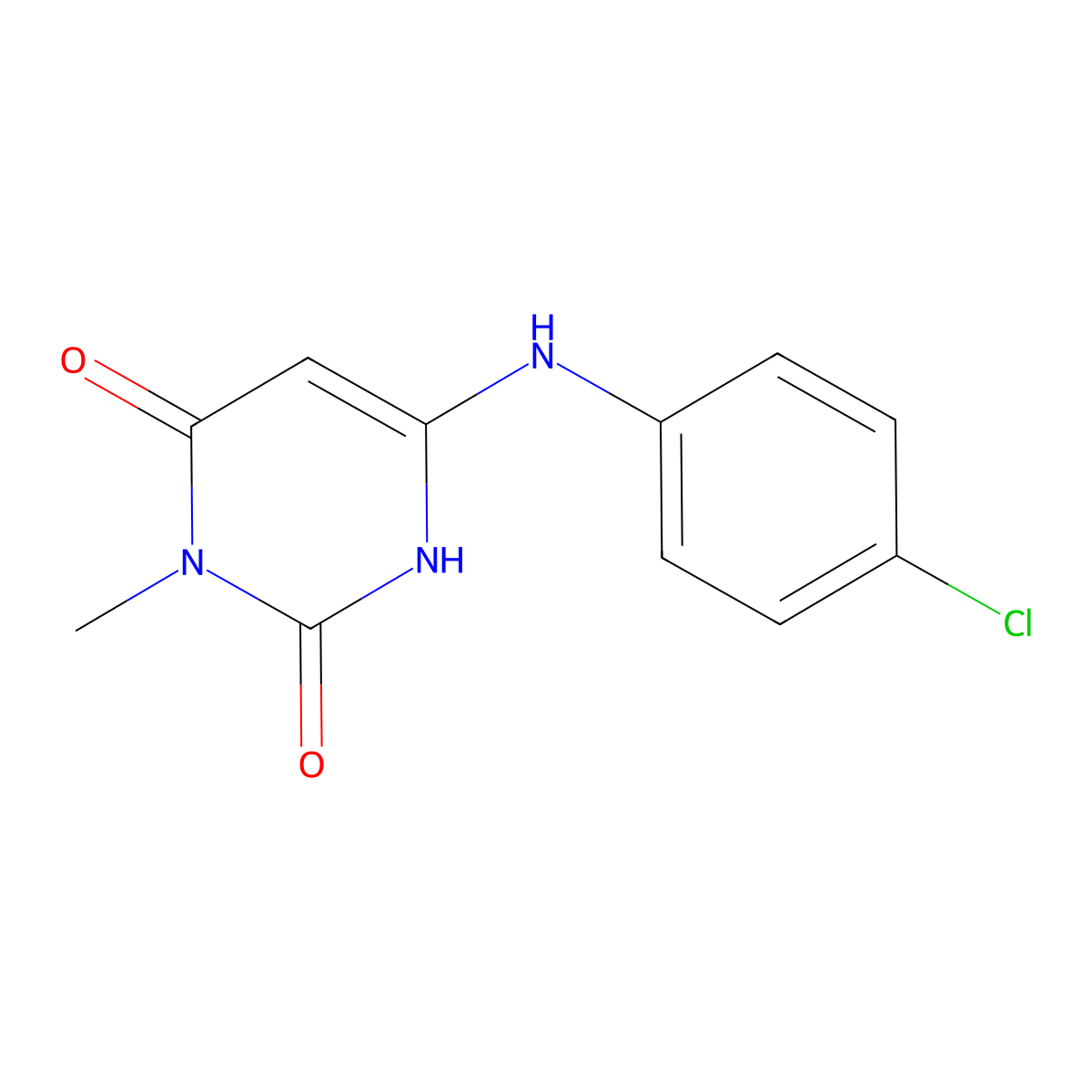 6-(4-chloroanilino)-3-methyl-2,4(1H,3H)-pyrimidinedione molecular structure, CAS 58137-45-4