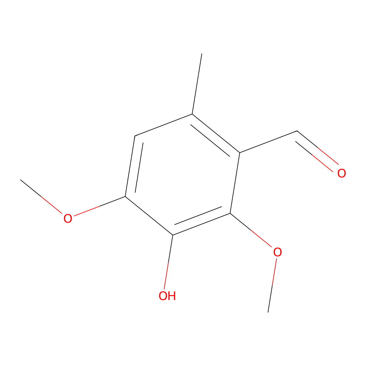 3-Hydroxy-2,4-dimethoxy-6-methylbenzaldehyde molecular structure, CAS 58137-82-9