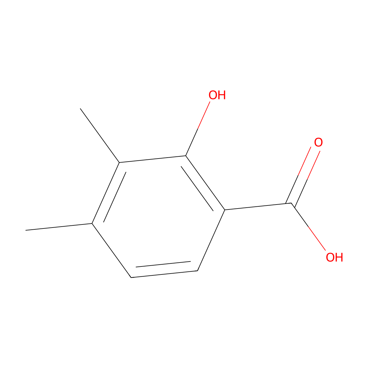 Benzoic acid, 2-hydroxy-3,4-dimethyl- molecular structure, CAS 58138-74-2