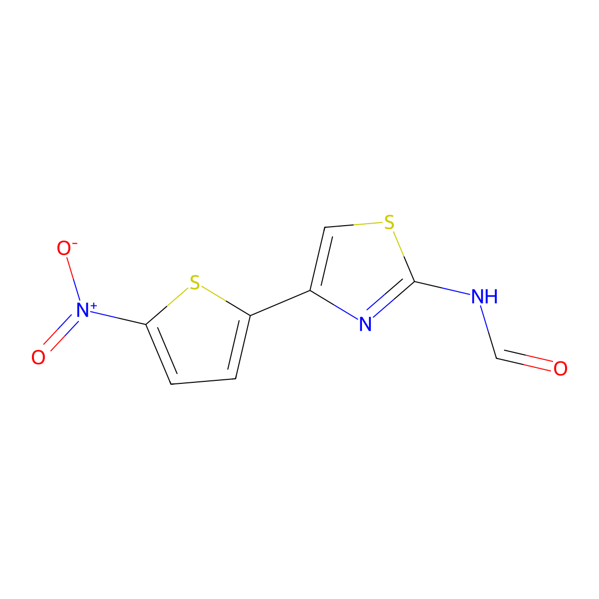 Formamide, N-(4-(5-nitro-2-thienyl)-2-thiazolyl)- molecular structure, CAS 58139-46-1