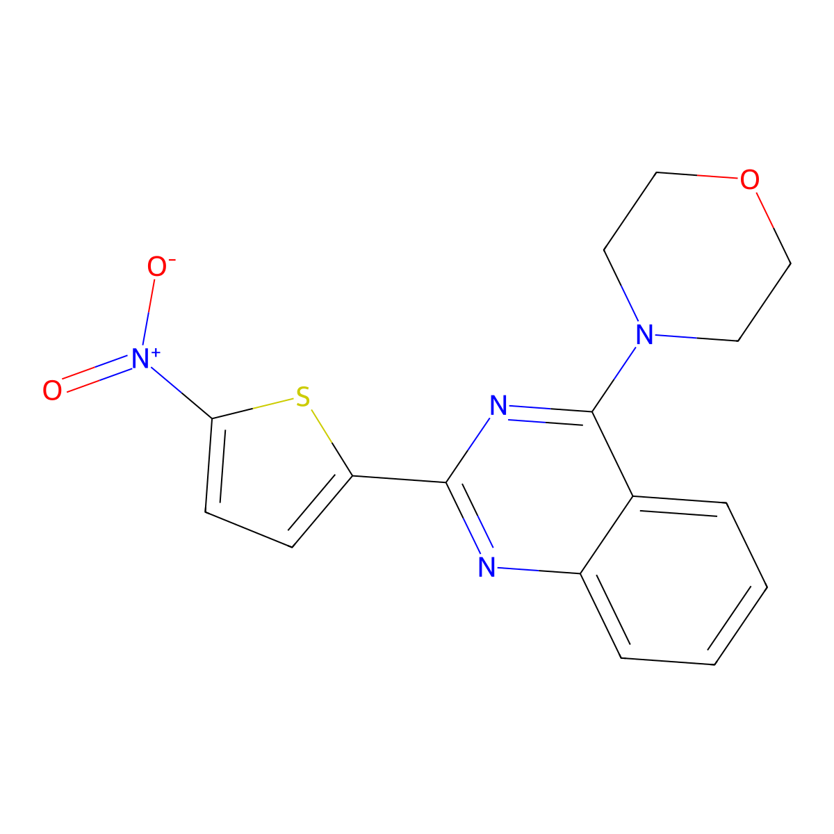 4-Morpholino-2-(5-nitro-2-thienyl)quinazoline molecular structure, CAS 58139-48-3