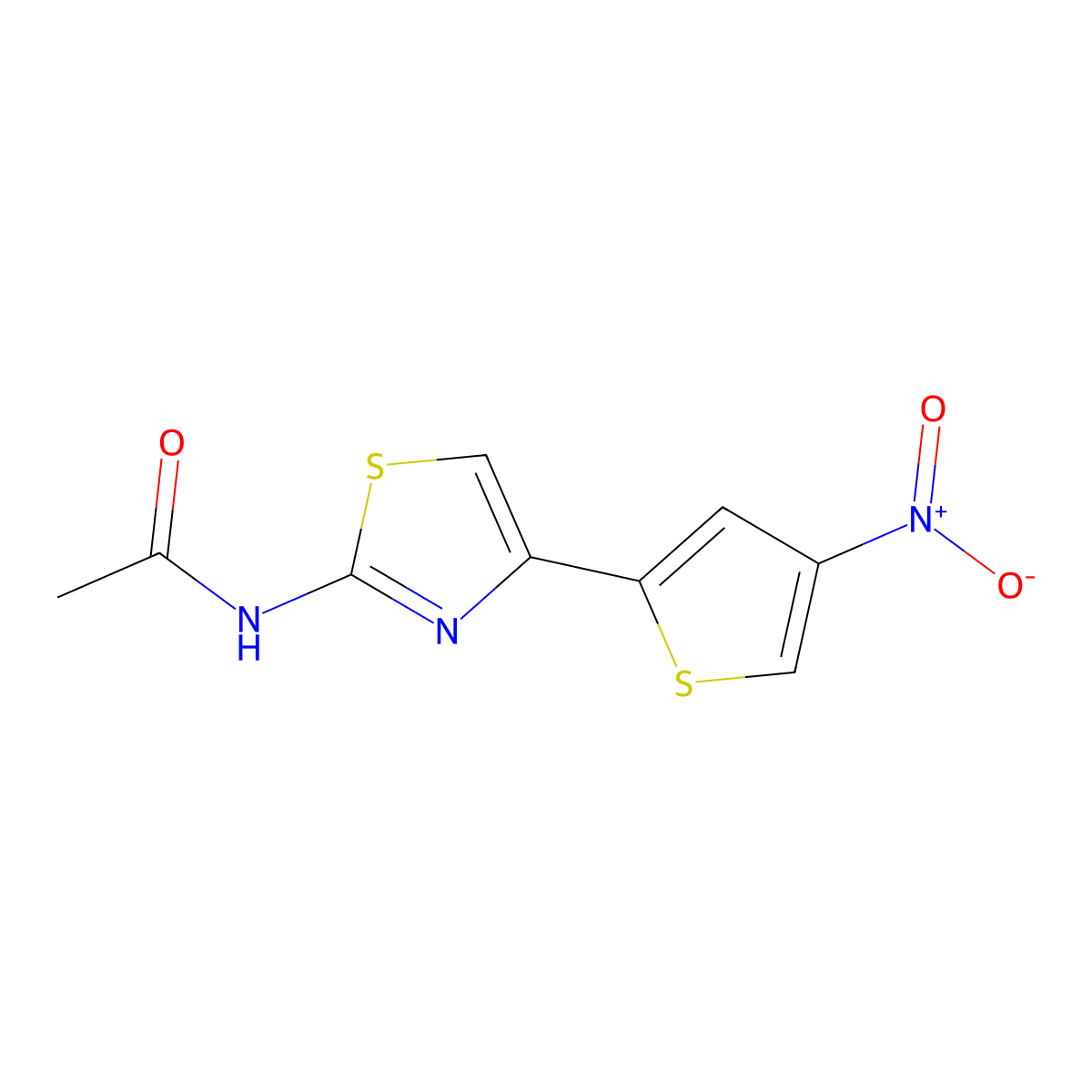 Acetamide, N-(4-(4-nitro-2-thienyl)-2-thiazolyl)- molecular structure, CAS 58139-53-0