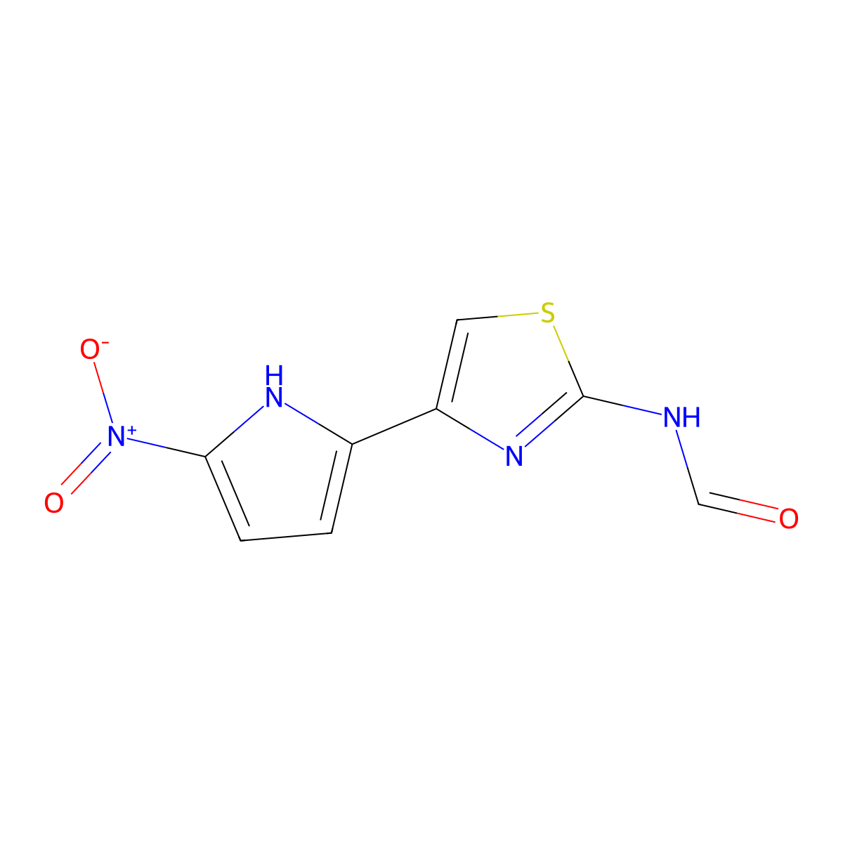 Formamide, N-(4-(5-nitro-2-pyrrolyl)-2-thiazolyl)- molecular structure, CAS 58139-55-2