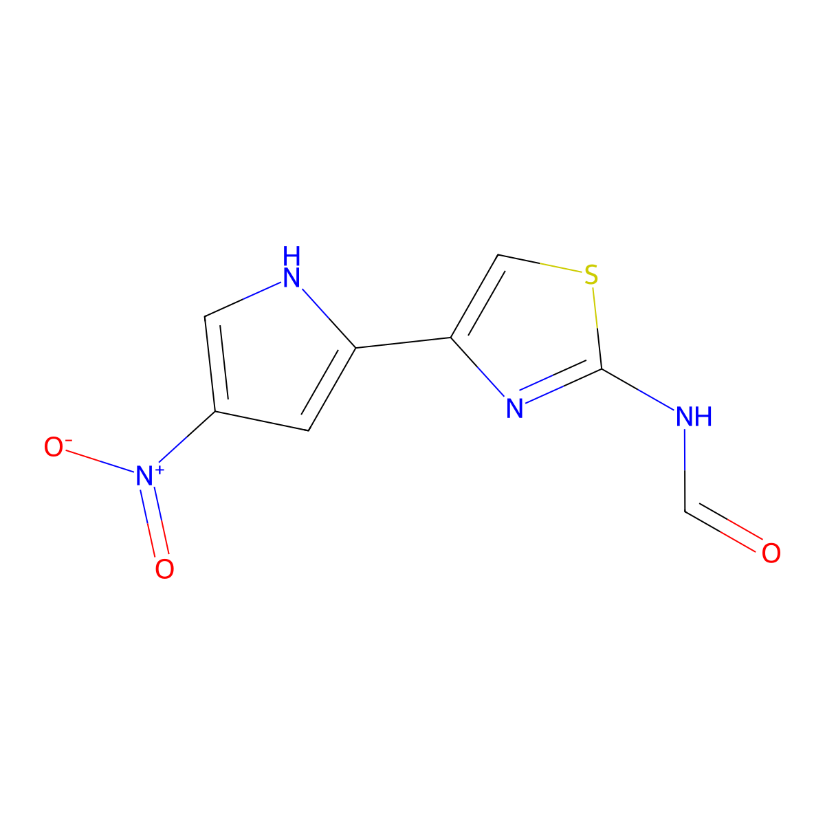 Formamide, N-(4-(4-nitro-2-pyrrolyl)-2-thiazolyl)- molecular structure, CAS 58139-57-4