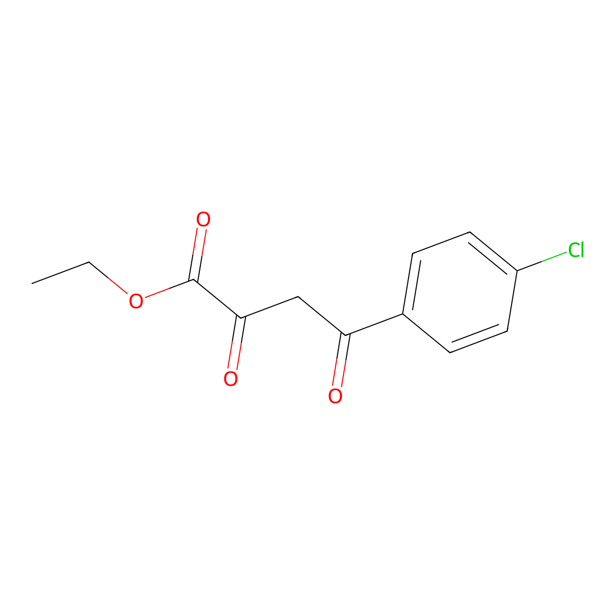 Ethyl 4-(4-chlorophenyl)-2,4-dioxobutanoate molecular structure, CAS 5814-38-0