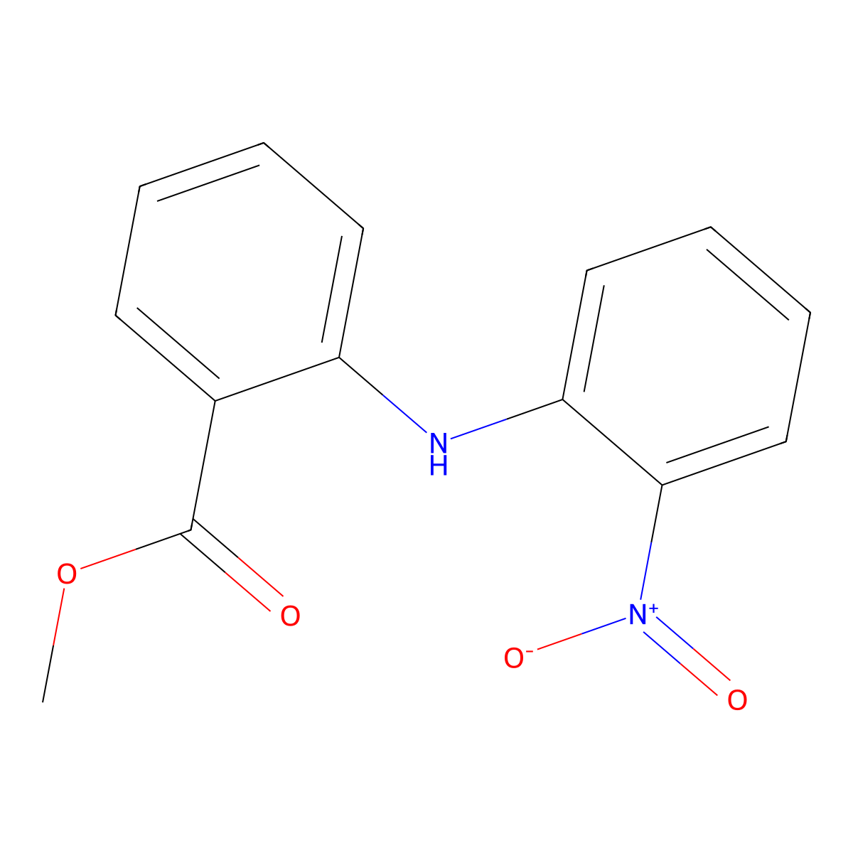 Methyl 2-((2-nitrophenyl)amino)benzoate molecular structure, CAS 5814-39-1