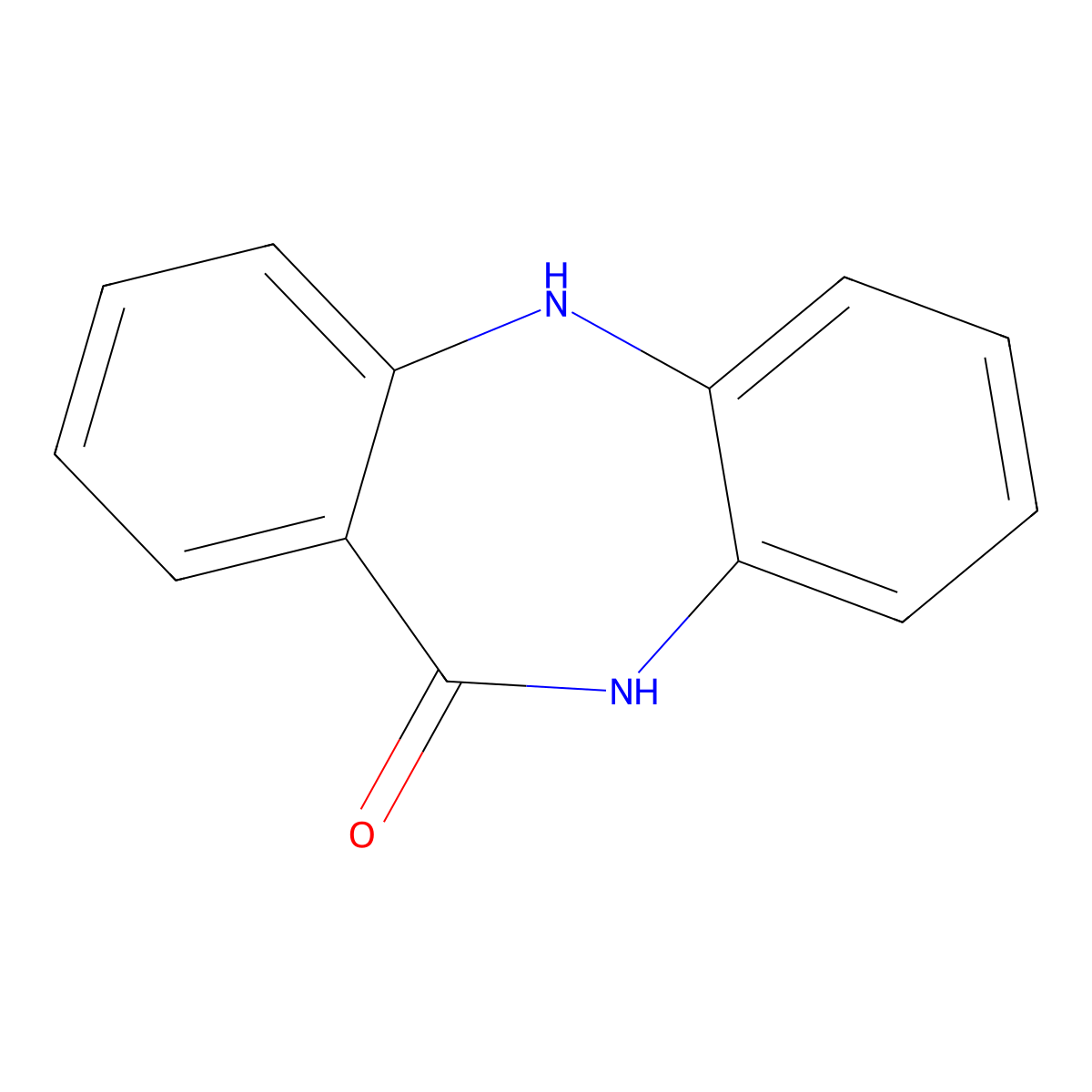 5,10-Dihydro-11H-dibenzo(b,e)(1,4)diazepin-11-one molecular structure, CAS 5814-41-5