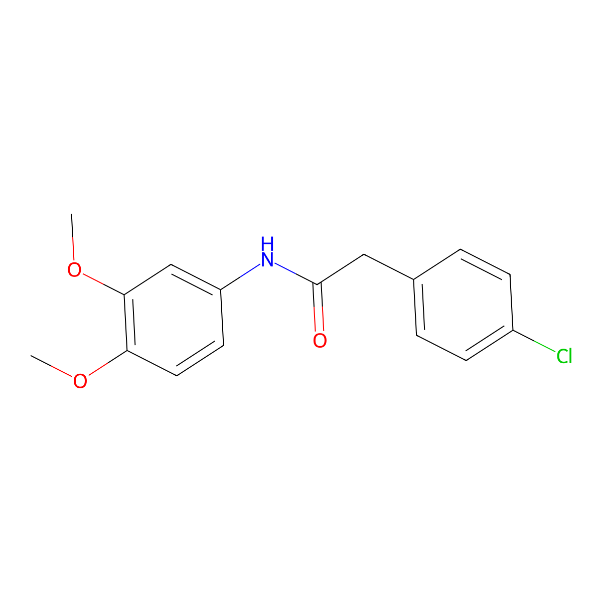 2-(4-chlorophenyl)-N-(3,4-dimethoxyphenyl)acetamide molecular structure, CAS 5814-46-0