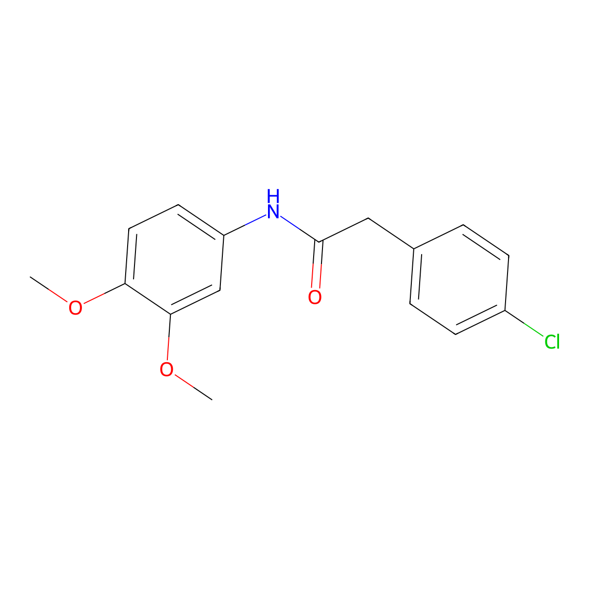 2-(4-chlorophenyl)-N-(3,4-dimethoxyphenyl)acetamide molecular structure, CAS 5814-46-0
