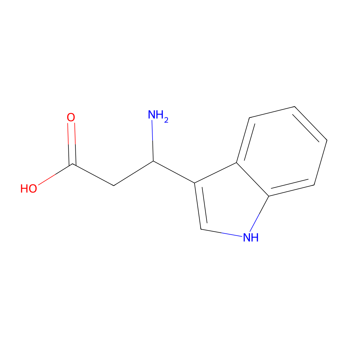 3-amino-3-(1H-indol-3-yl)propanoic Acid molecular structure, CAS 5814-94-8