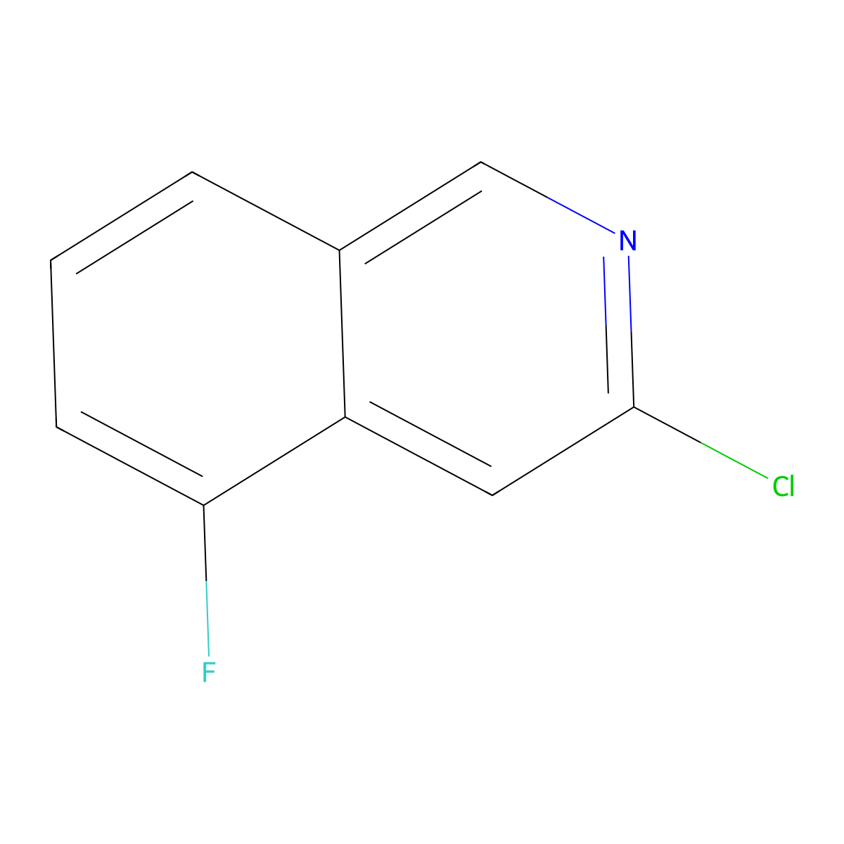3-Chloro-5-fluoroisoquinoline molecular structure, CAS 58142-53-3
