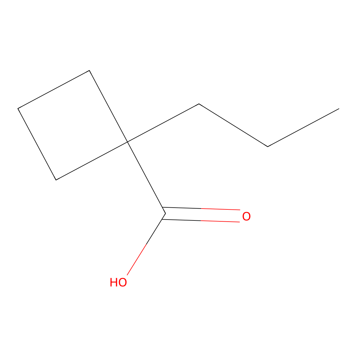 1-Propylcyclobutane-1-carboxylic acid molecular structure, CAS 58148-14-4