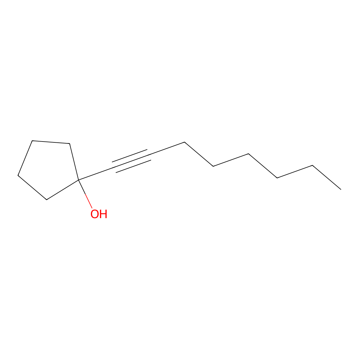 1-Oct-1-ynylcyclopentan-1-ol molecular structure, CAS 58149-27-2
