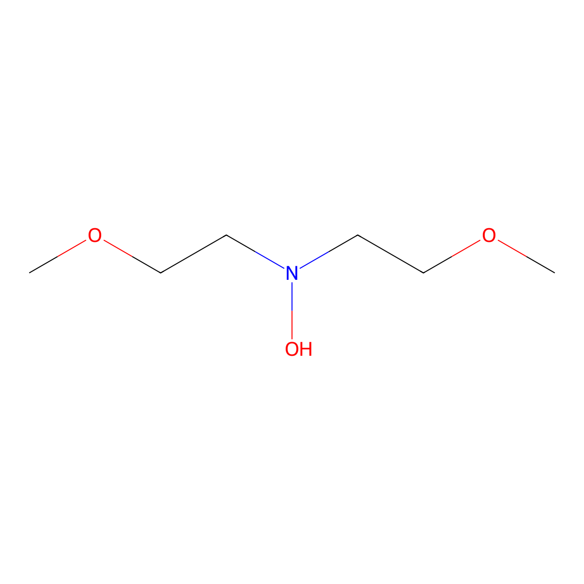 Bis(2-methoxyethyl)hydroxylamine molecular structure, CAS 5815-11-2