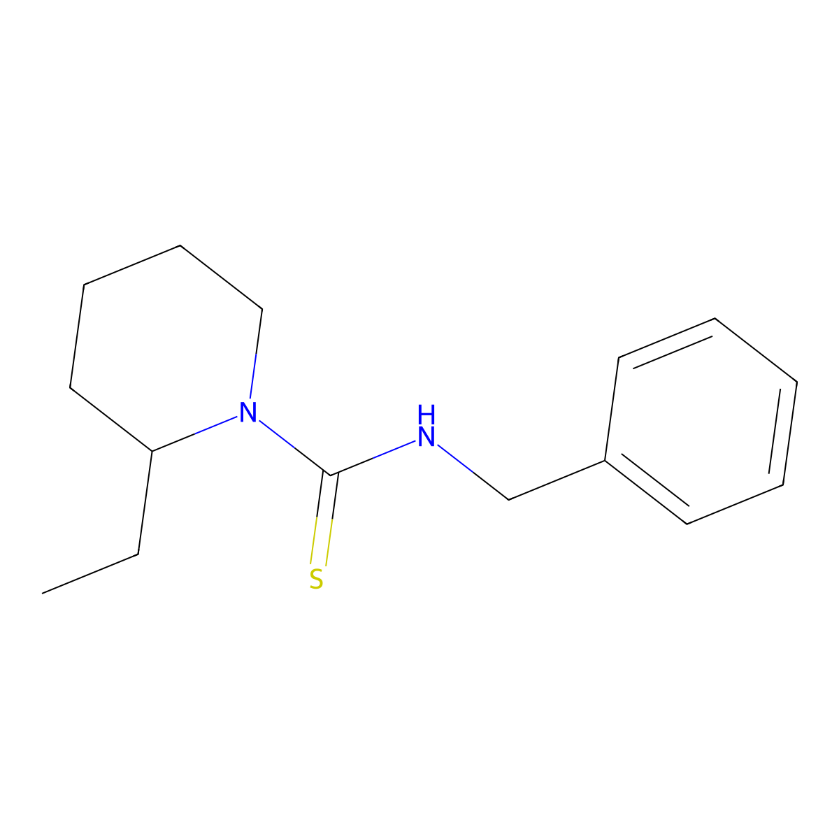 N-benzyl-2-ethylpiperidine-1-carbothioamide molecular structure, CAS 5815-37-2