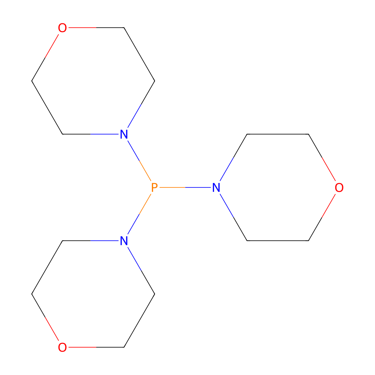 Tris(morpholino)phosphine molecular structure, CAS 5815-61-2
