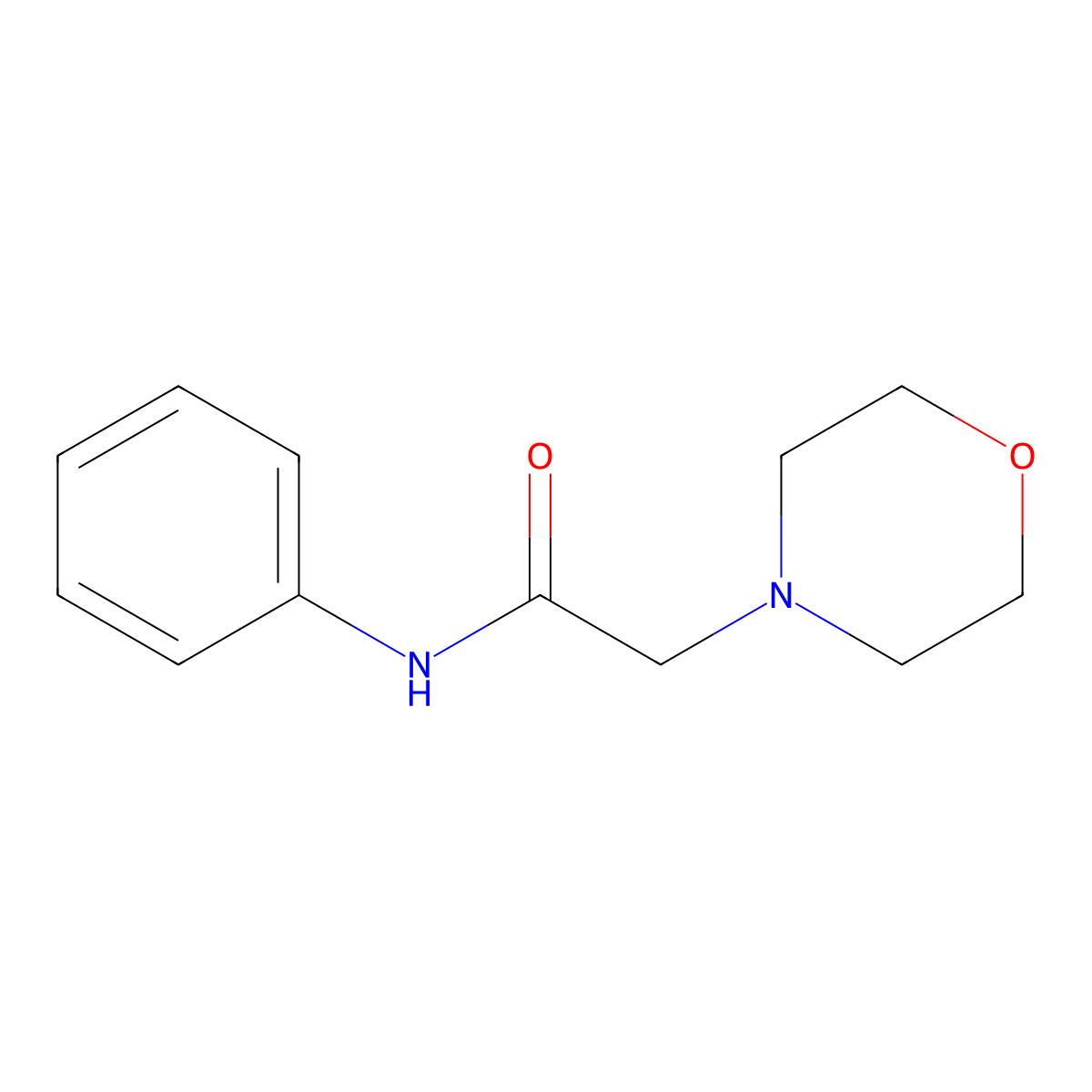 4-Morpholineacetamide, N-phenyl- molecular structure, CAS 5815-64-5
