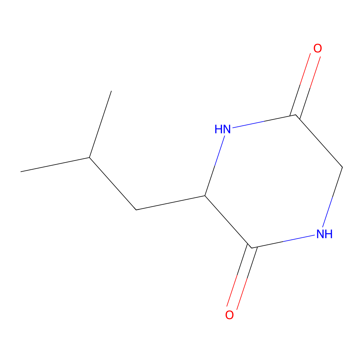 Cyclo(leucylglycine) molecular structure, CAS 5815-67-8