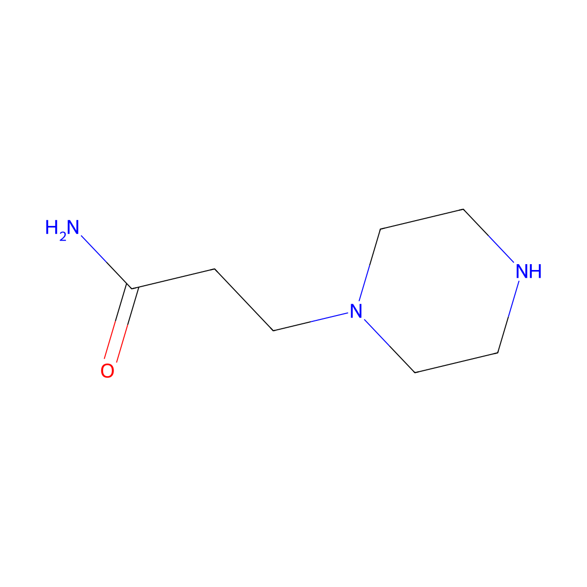 3-(1-Piperazinyl)propanamide molecular structure, CAS 5815-70-3