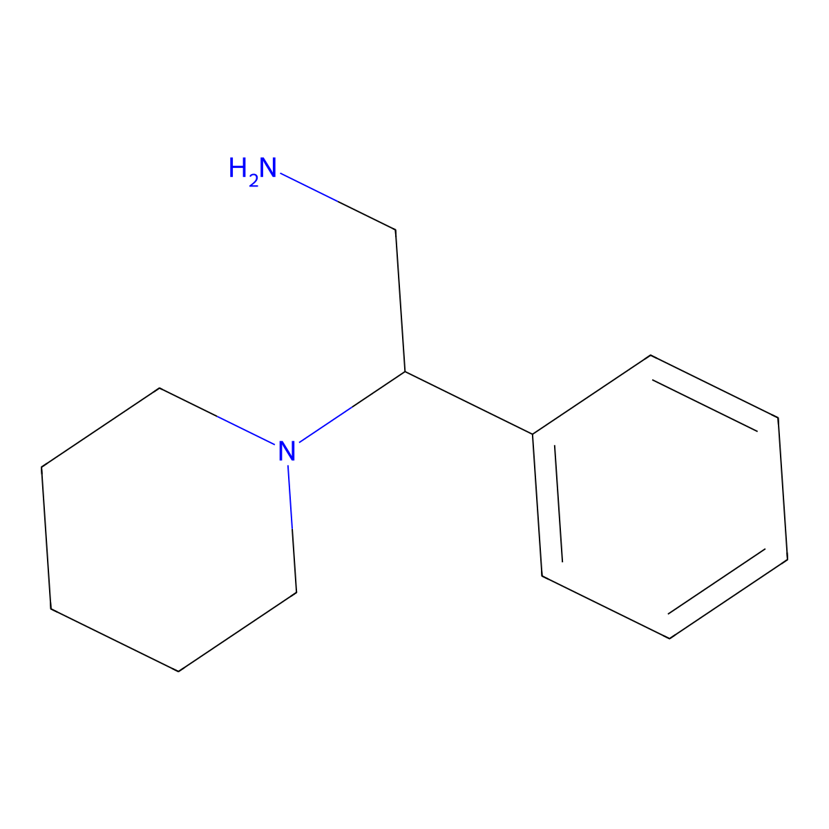 2-Phenyl-2-(piperidin-1-yl)ethanamine molecular structure, CAS 5815-73-6