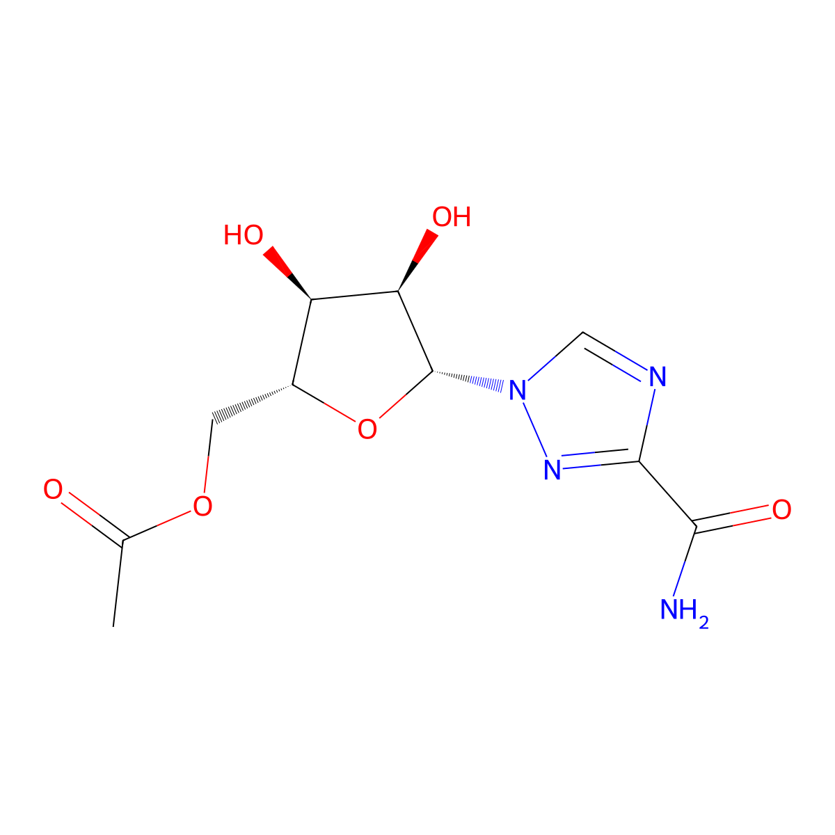 5'-O-Acetylribavirin molecular structure, CAS 58151-87-4