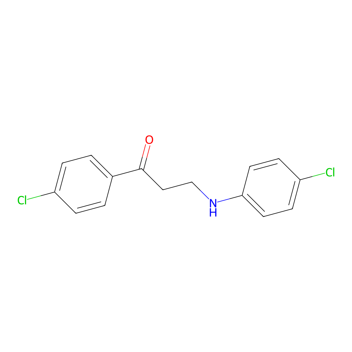 3-(4-Chloroanilino)-1-(4-chlorophenyl)-1-propanone molecular structure, CAS 58154-01-1