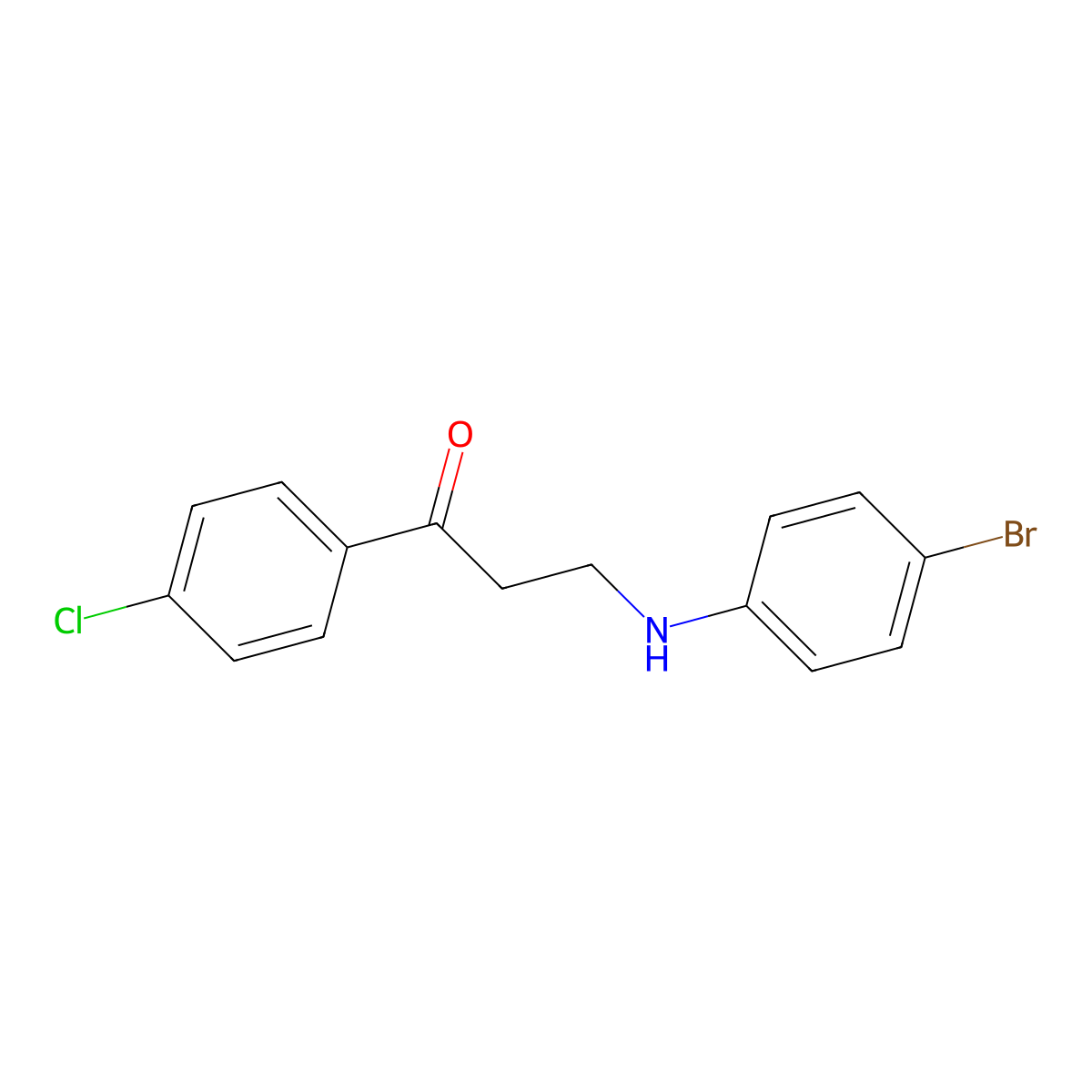 3-(4-Bromoanilino)-1-(4-chlorophenyl)-1-propanone molecular structure, CAS 58154-02-2