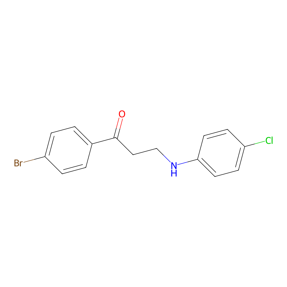 1-(4-Bromophenyl)-3-(4-chloroanilino)-1-propanone molecular structure, CAS 58154-03-3