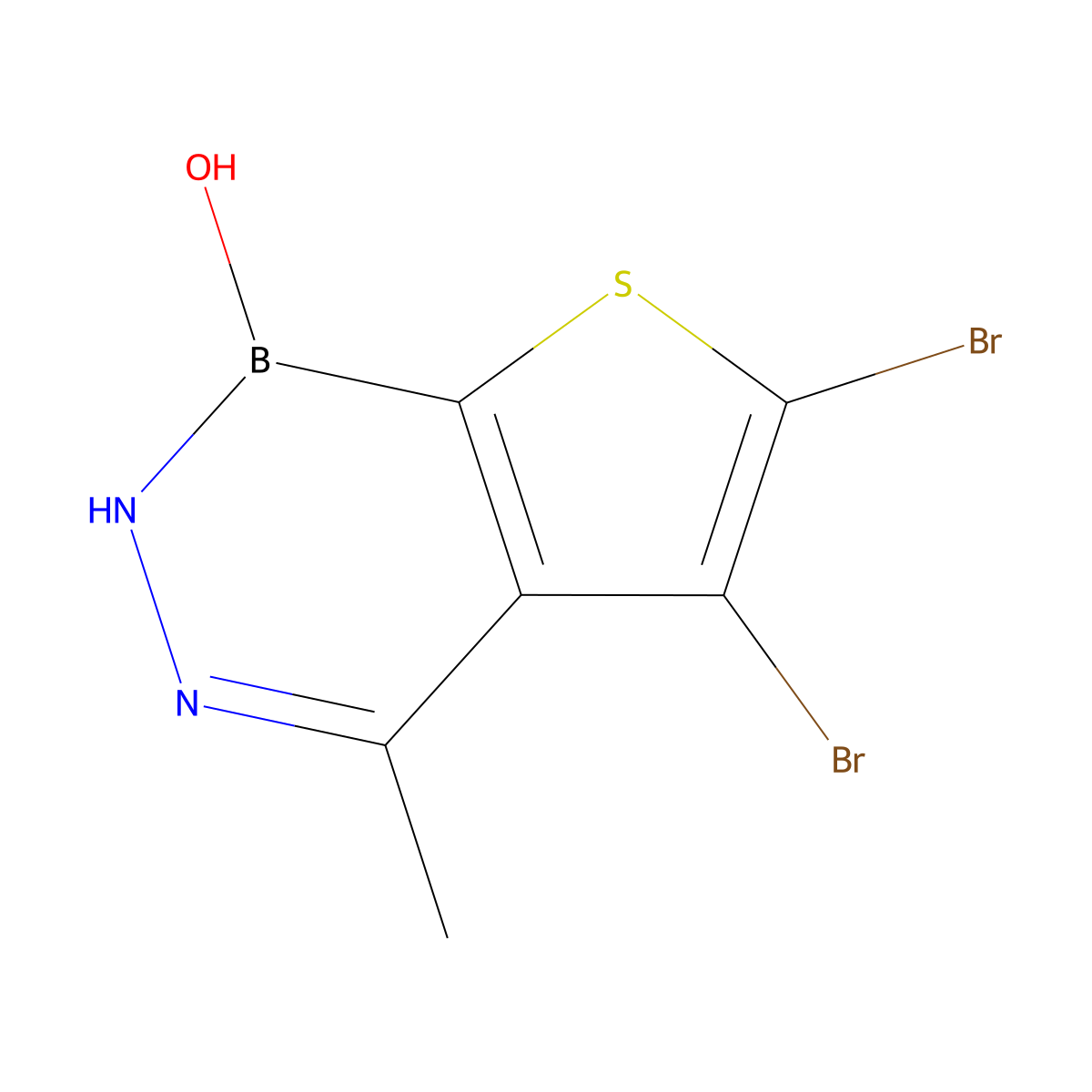 5,6-dibromo-4-methylthieno[2,3-d][1,2,3]diazaborinin-1(2H)-ol molecular structure, CAS 58157-84-9