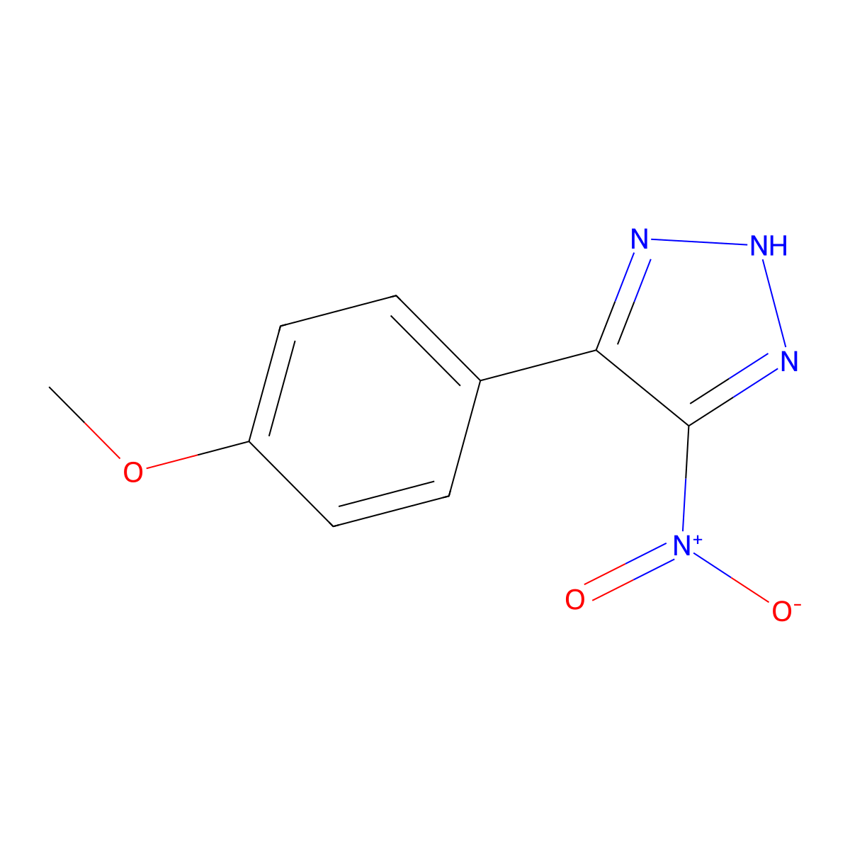 4-(4-methoxyphenyl)-5-nitro-2H-1,2,3-triazole molecular structure, CAS 58159-14-1