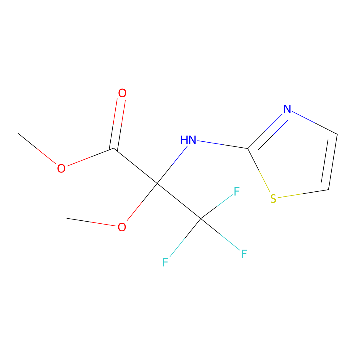 Methyl 3,3,3-trifluoro-2-methoxy-2-(1,3-thiazol-2-ylamino)propanoate molecular structure, CAS 5816-25-1